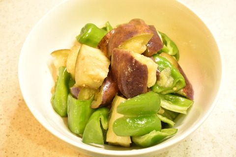茄子とピーマンのレンジ蒸し (5)