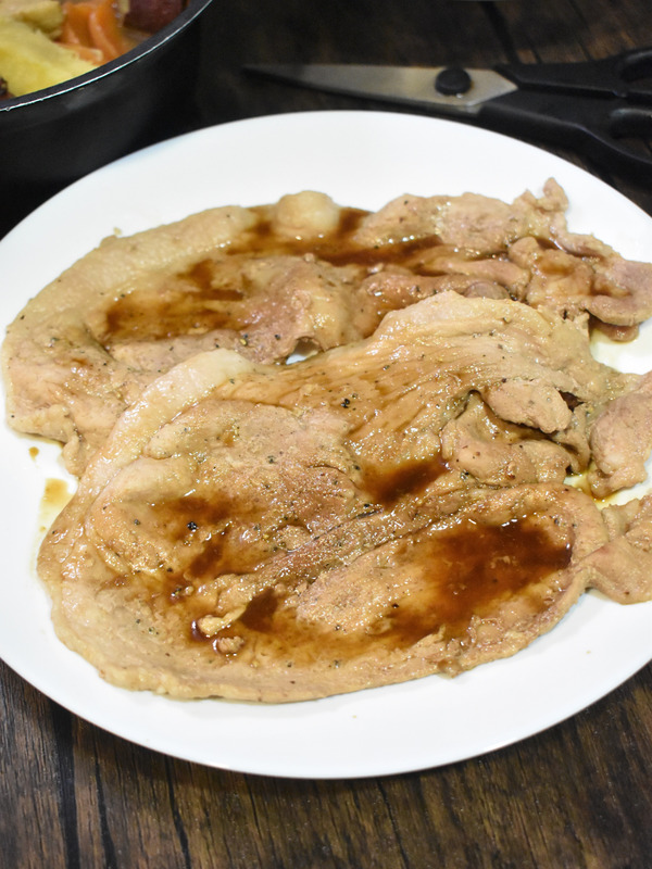 豚ももスライスの照焼き (2)