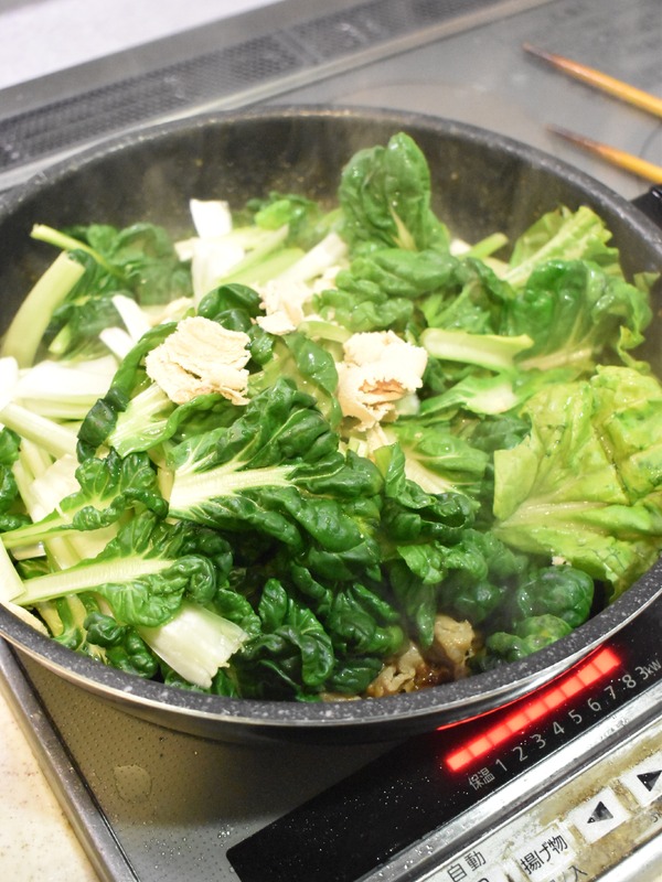 ターサイと豚肉のにんにく炒め (5)