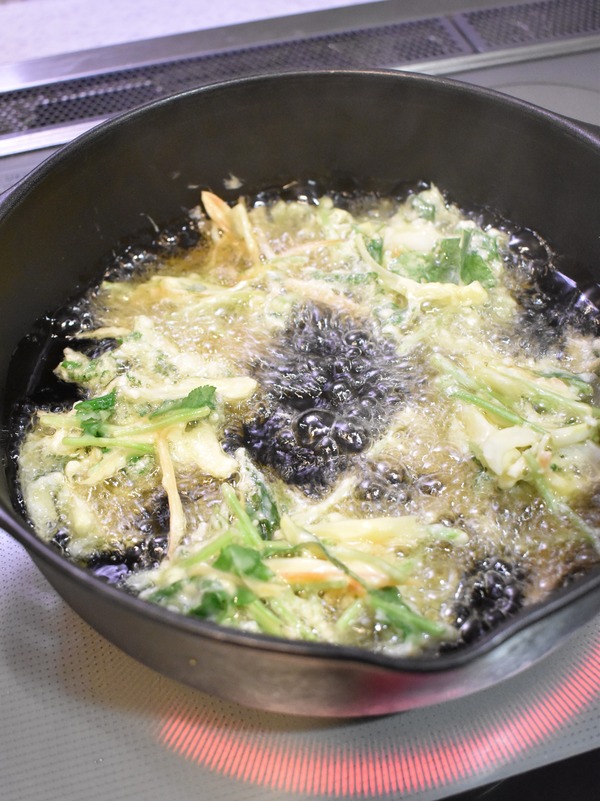三つ葉の簡単かき揚げ (5)