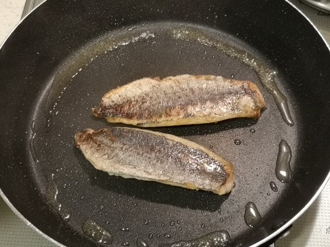 鯵のバター醤油パスタ (4)