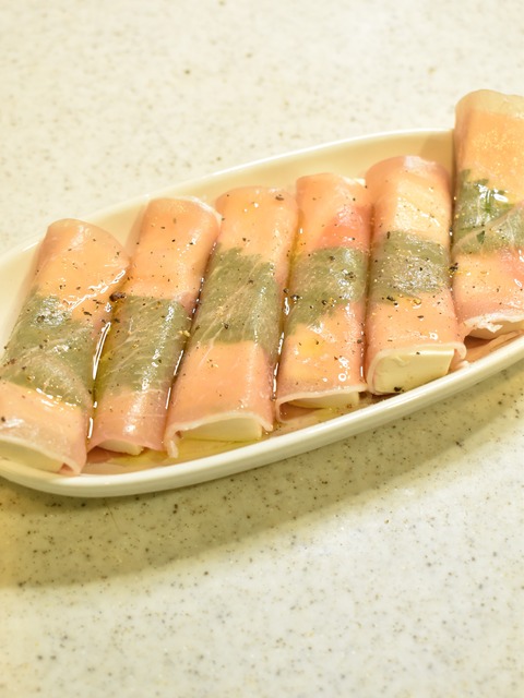 生ハムの豆腐巻き (5)