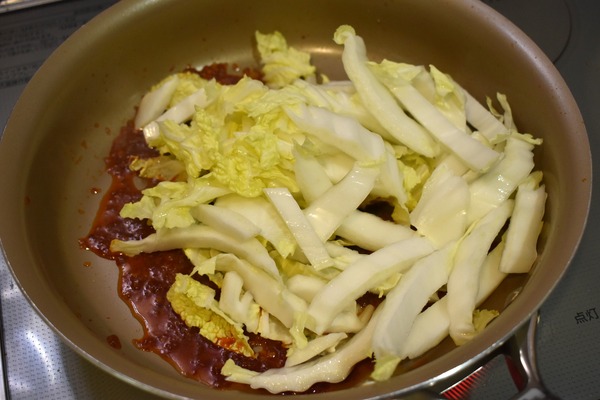 白菜の唐辛子味噌炒め (5)