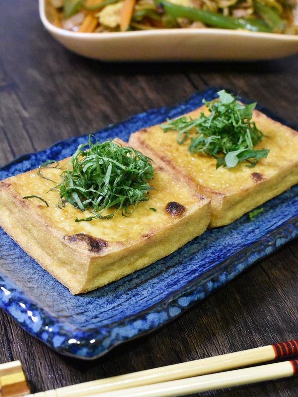 厚揚げの納豆のたれマヨ焼き (2)
