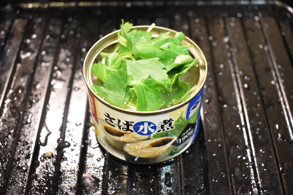 鯖缶の三つ葉焼き (3)