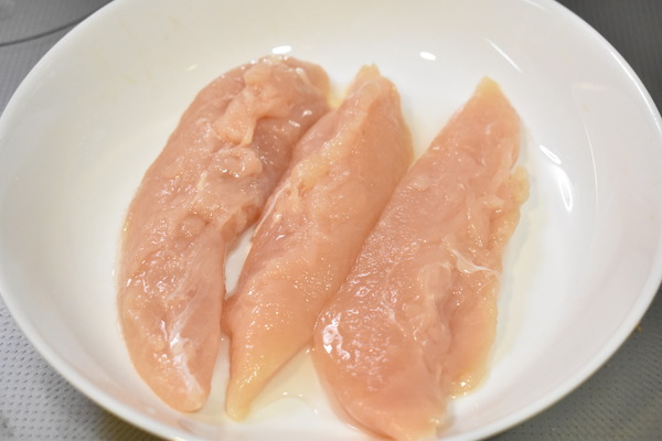 鶏ささみの中華風レンジ蒸し (3)