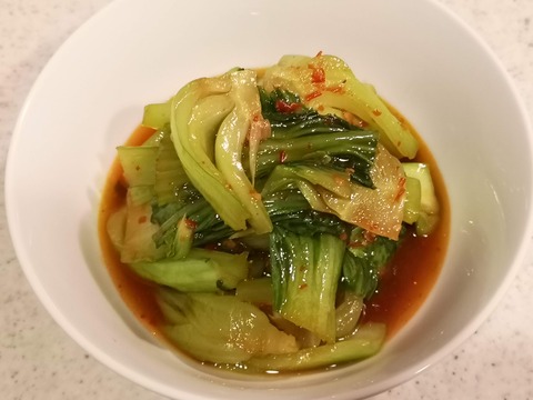 チンゲン菜のピリ辛レンジ蒸し (6)