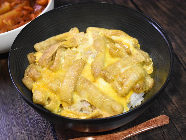油揚げとじ丼 (2)