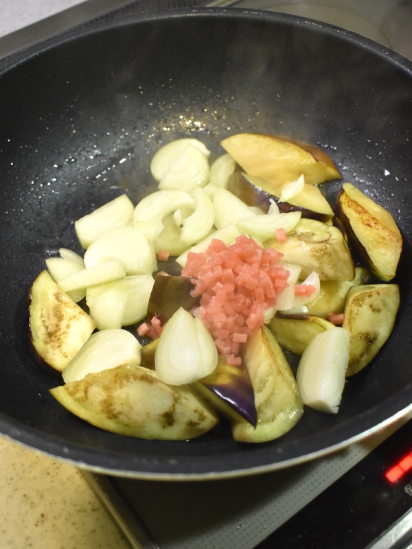 茄子の紅しょうが炒め (4)