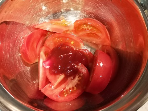 トマトのケチャップ和え (3)