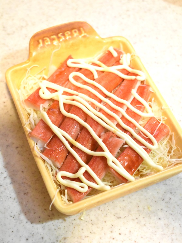 かにかまとキャベツのマヨネーズ焼き (3)