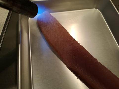 ビンチョウマグロの炙りカルパッチョ (3)