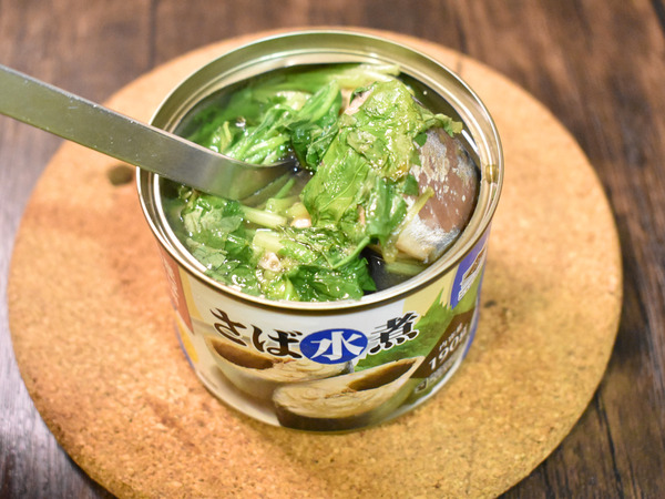 鯖缶の三つ葉焼き (2)