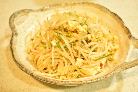 もやしと豆腐のピリ辛炒め (5)