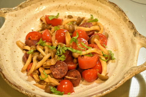カルパスとしめじの醤油炒め (6)