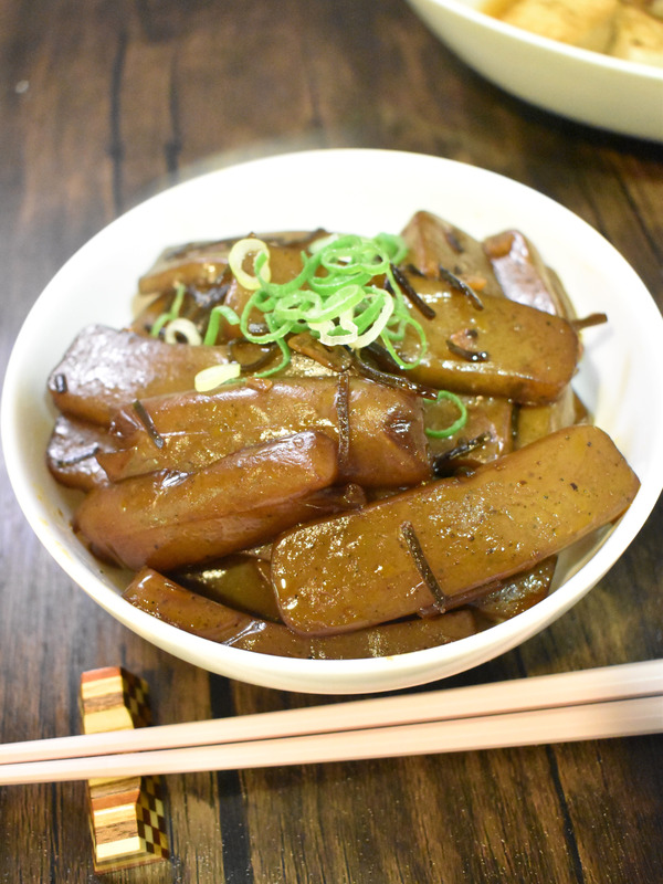 こんにゃくのにんにく醤油炒め (2)