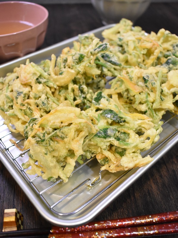 三つ葉の簡単かき揚げ (2)