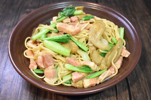 ベーコンとごぼうの和風パスタ (7)