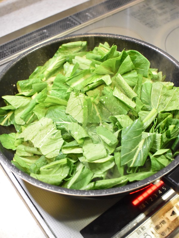 小松菜の塩炒め (4)