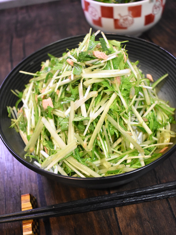 水菜とツナの和風サラダ (2)