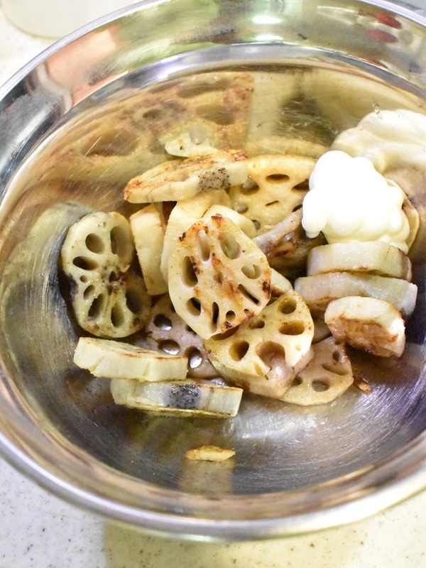 焼きれんこんのマヨネーズ和え (4)
