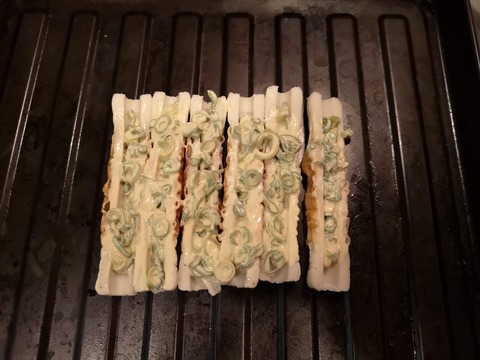 ちくわのネギマヨ焼き (4)