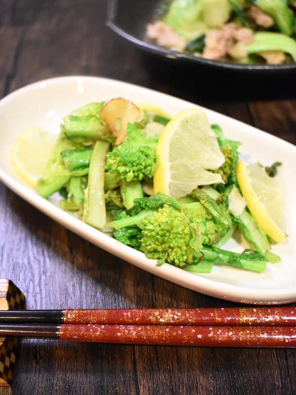 菜の花のレモンにんにく炒め (2)