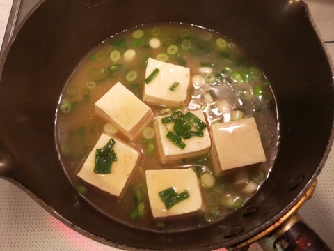 ラーメンスープで豆腐ご飯 (4)