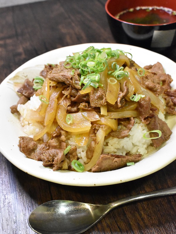 セロリ牛丼 (2)