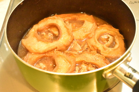 豚肉と車麩のにんにく味噌煮 (7)