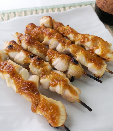 鶏むね肉の味噌串焼き (1)