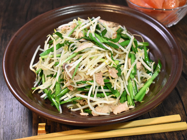 ニラ豚もやしシークワーサー風味 (2)