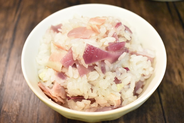 紫玉ねぎの炊き込みご飯 (5)