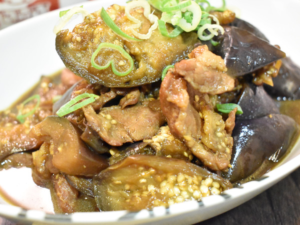 茄子と豚肉の醤油煮 (1)