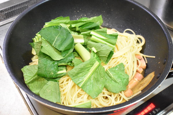 ベーコンとごぼうの和風パスタ (6)