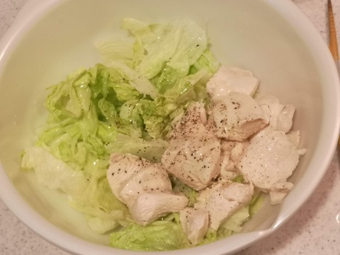 鶏むね肉の茹でサラダ (6)