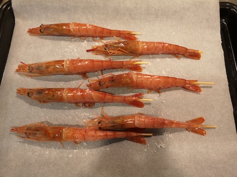 赤エビの塩焼き (4)