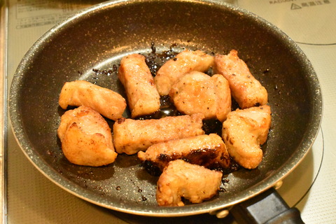 豚肉唐揚のバルサミコ和え (8)