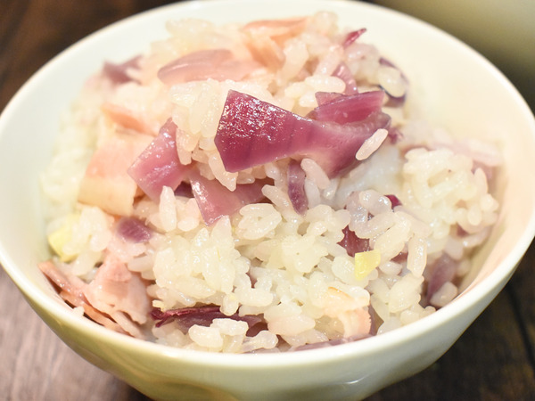 紫玉ねぎの炊き込みご飯 (1)