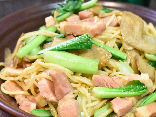 ベーコンとごぼうの和風パスタ (1)