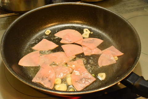 白菜とハムのバター炒め (4)