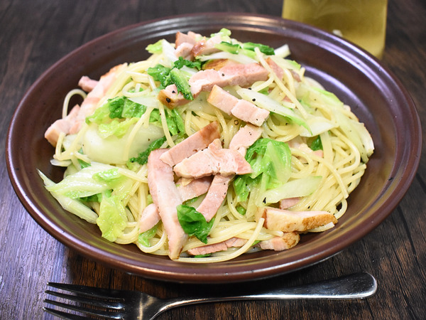 ベーコンと白菜のあっさりパスタ (2)