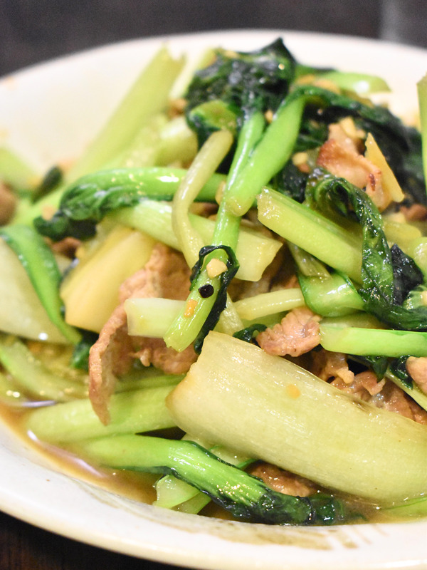 ターサイと豚肉のにんにく炒め (1)