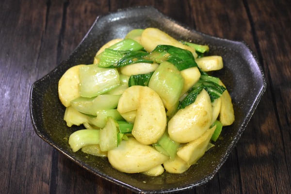 蕪とチンゲン菜のカレー炒め (6)