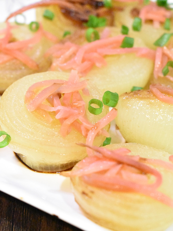 玉ねぎの紅しょうが焼き (1)