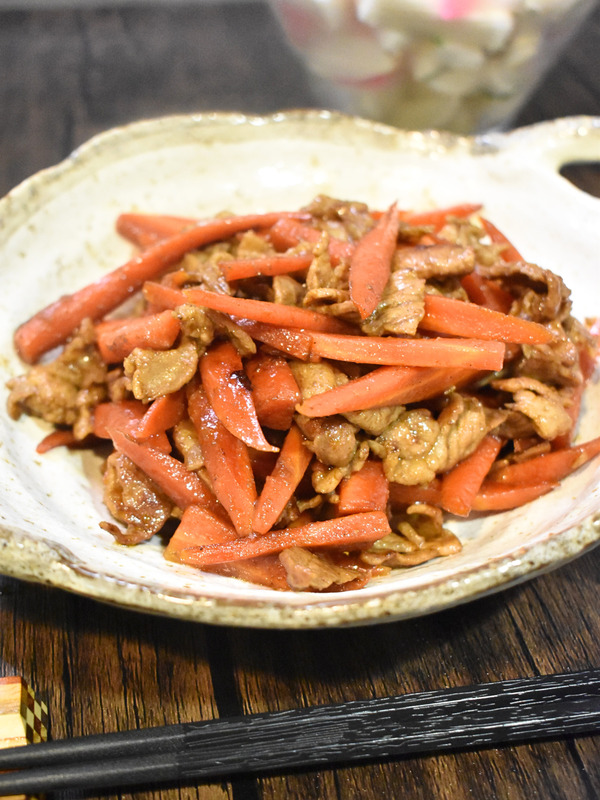 豚肉と人参のウスターソース炒め煮 (2)