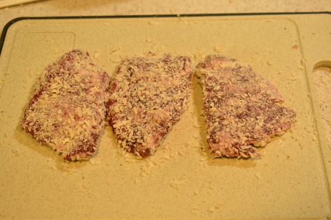 カレー用の牛肉で牛カツ (4)