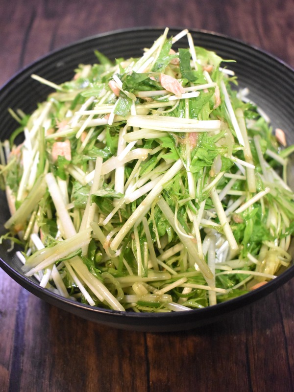 水菜とツナの和風サラダ (4)