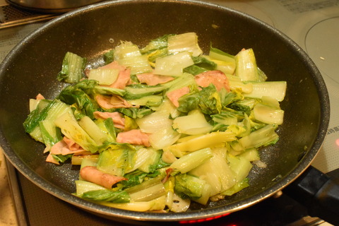 白菜とハムのバター炒め (6)