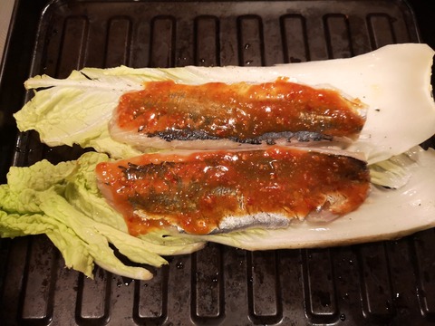 鯵の辛味噌焼き (3)